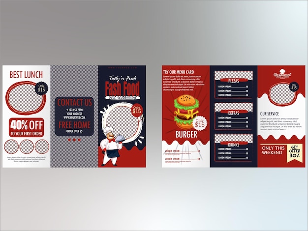 Fast food restaurant brochure template