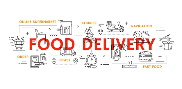 Fast food restaurant meals delivery concept