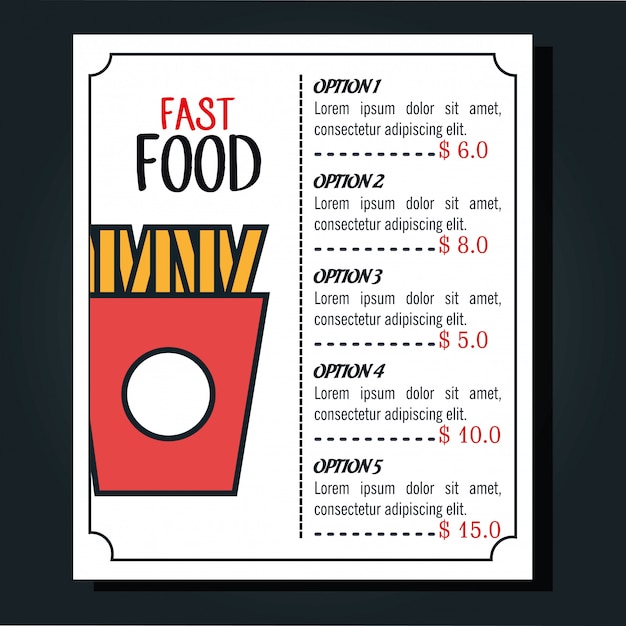 Vector fast food restaurant menu isolated icon