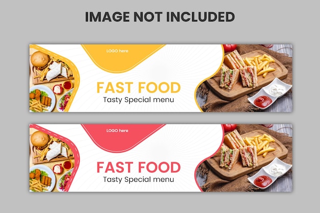 Vector fast food restaurant menu social media healthy food business promotion flyer