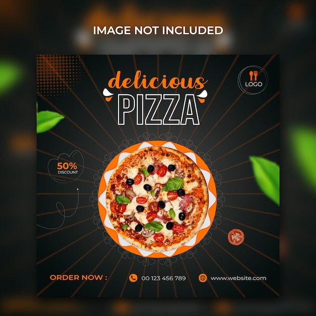 Fast food restaurant social media post or web banner template designwith abstract background