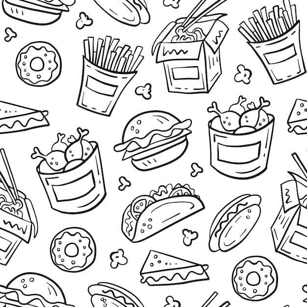 Fast food seamless pattern