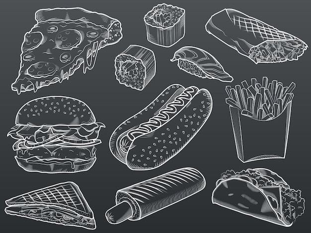 Fast food set illustration