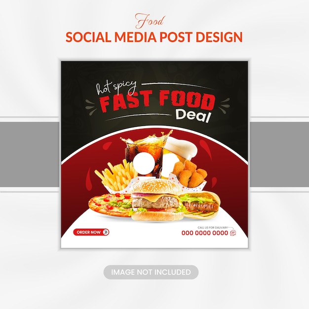 Vector fast food social media post design