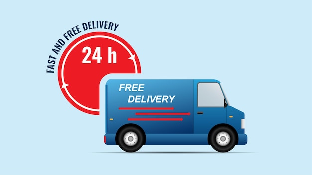 fast and Free delivery service concept illustration