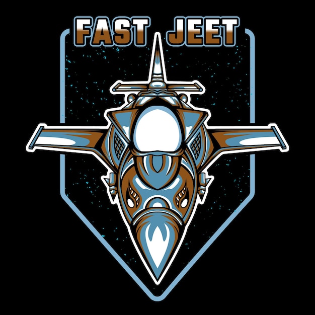 Fast jet with space background illustration