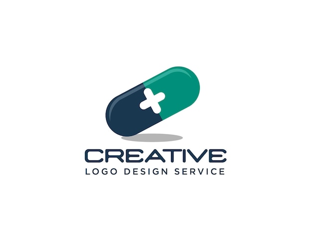 Fast Medicine Capsule Delivery logo or drug logo and Medic logo template