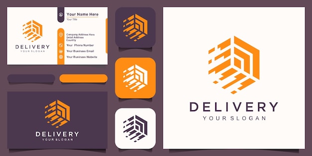 Fast Moving Box, Logistic Logo Design Vector