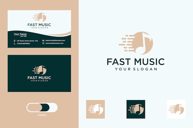 Fast music logo design and business car