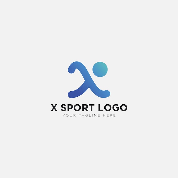 Fast run X letter sport vector logo