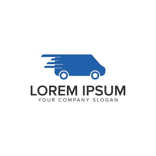 Fast shipping delivery truck logo design concept template