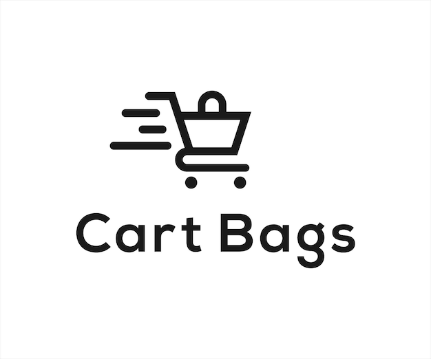 fast shopping cart logo design template. trolley icon design