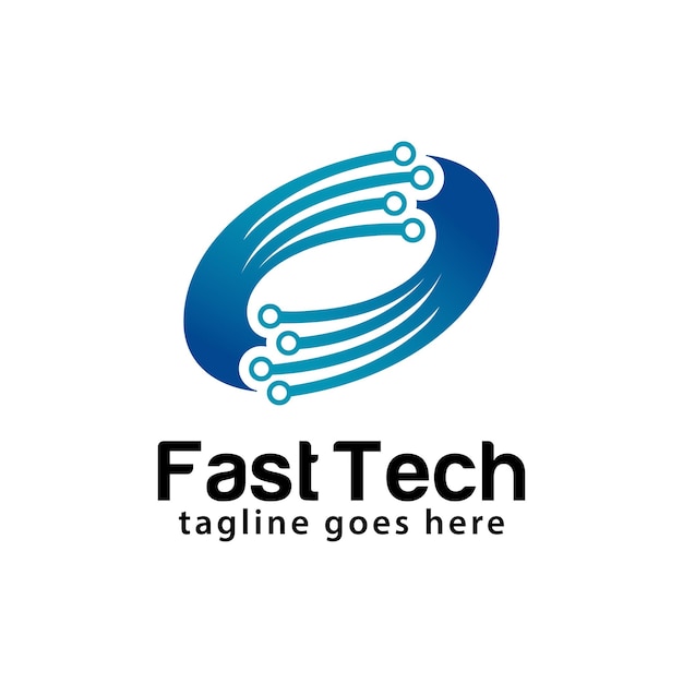 Fast Tech logo design template