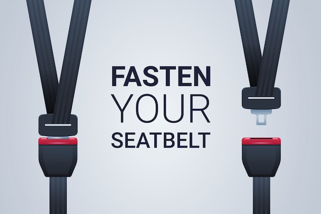 fasten your seat belt poster safe trip safety first concept horizontal flat