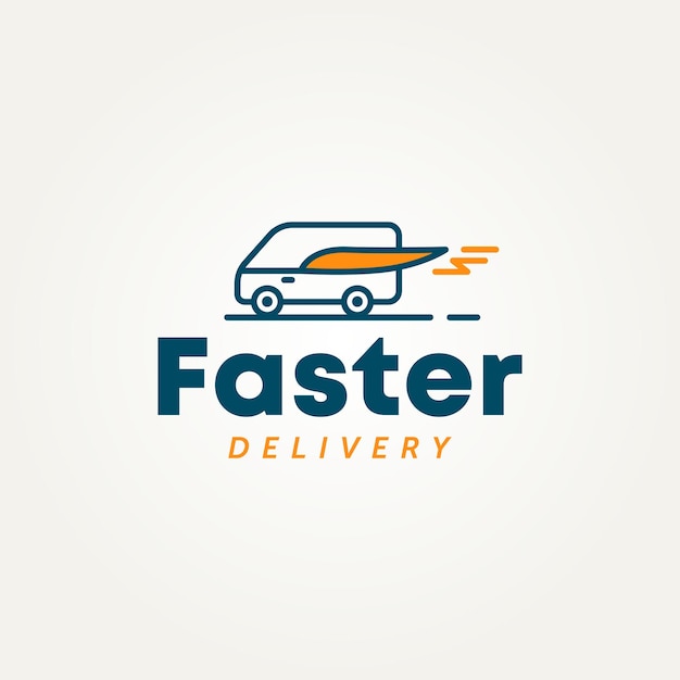 Faster delivery simple logo template vector illustration design delivery van logistic symbol logo