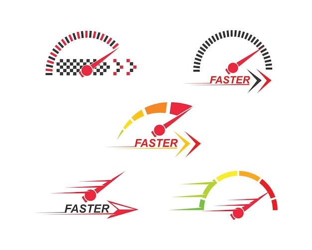 Vector faster speed logo icon of automotive racing concept