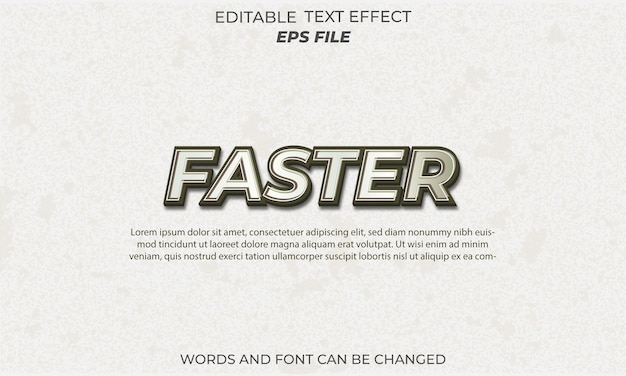 faster text effect font editable typography 3d text