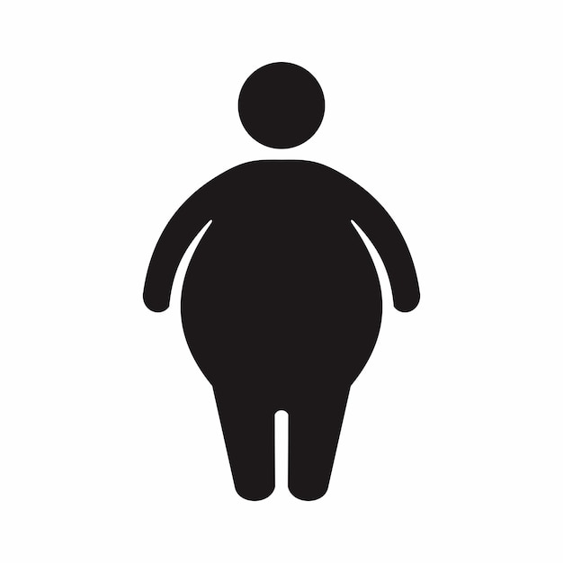 fat man icon illustration flat style