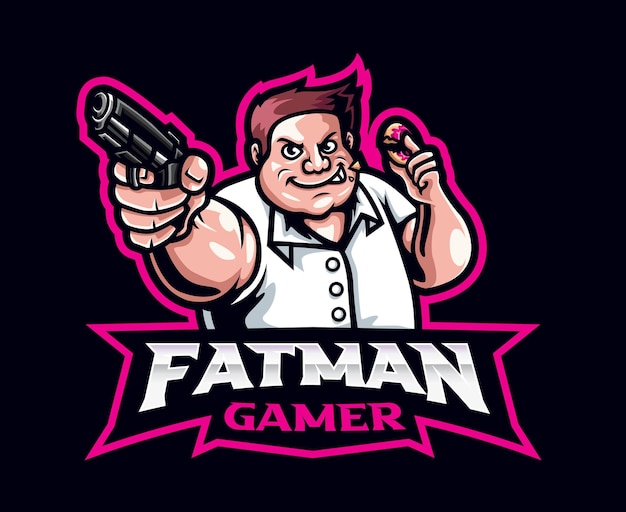 Fat man mascot logo design