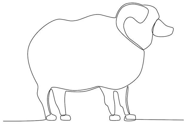 A fat sheep for the Eid alAdha sacrifice Eid alAdha oneline drawing