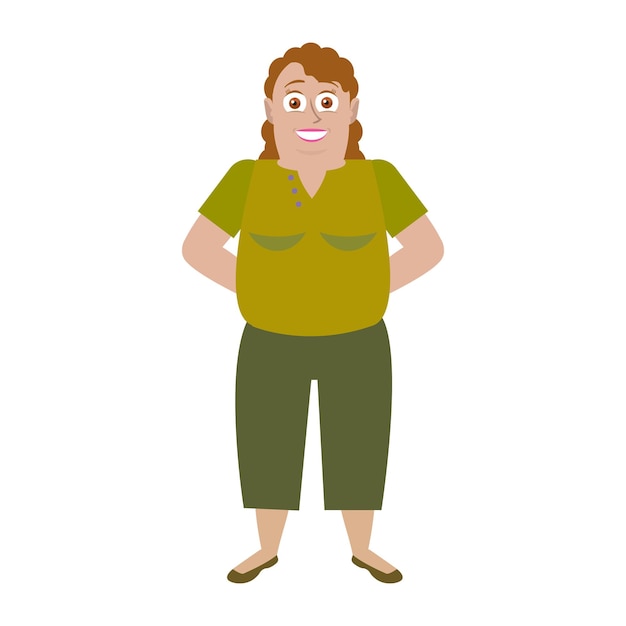 Vector fat woman