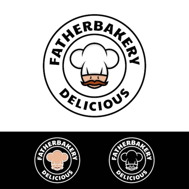 Father bakery mascot logo design illustration