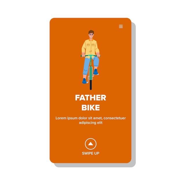 Father bike vector