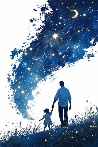 Father and child going stargazing on Fathers Day