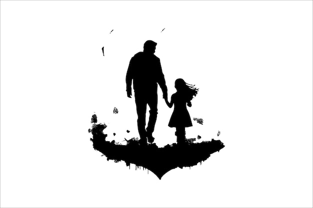 Vector father and daughter silhouette father and son silhouette father son and daughter silhouette