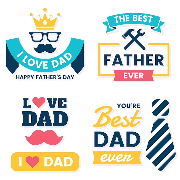 father day Birthday Vector Logo for banner