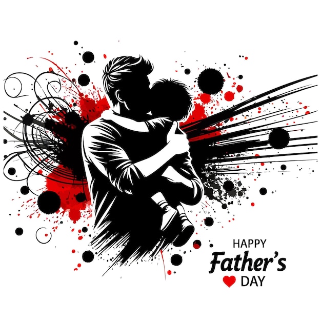 Father day watercolour vector illustration design Father holding a child in his arms