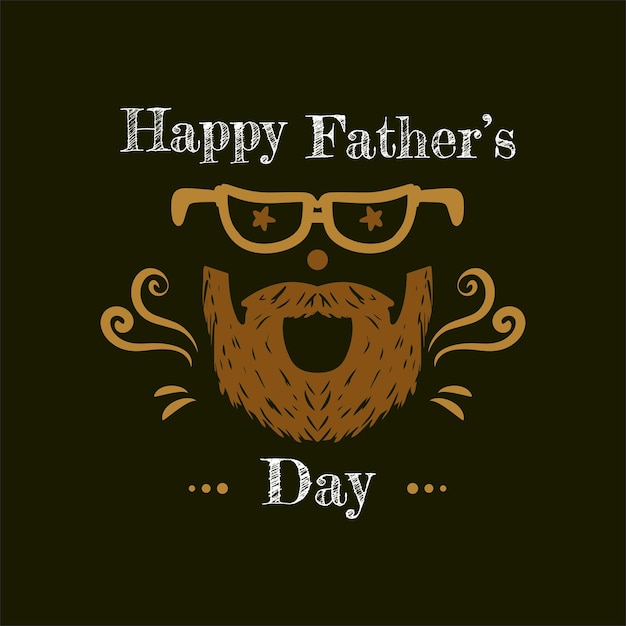 Father mustache character flat design for father's day greeting