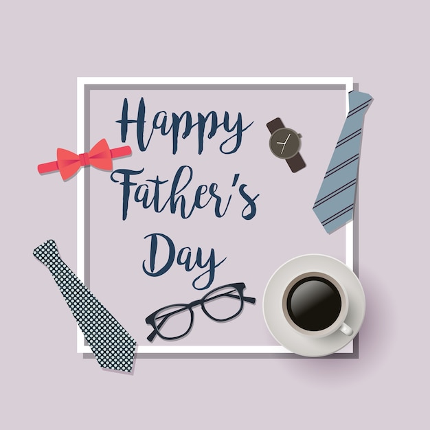 Father's Day Background Flat Style