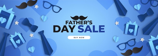 Father's day sale poster with flatlay of glasses,necktie and gifts