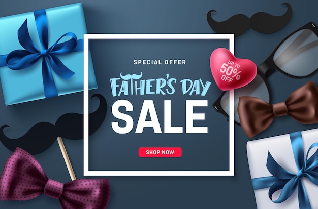 Father's day sale vector banner design Father's day special promo discount offer for dad's day