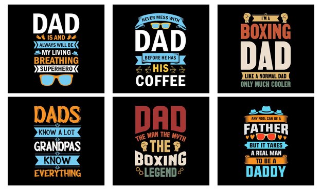 Father's Day T-shirt Design Bundle. Day t-shirt design vector. T-shirt Design Vector. Father's Day