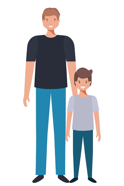 Father and son avatar character