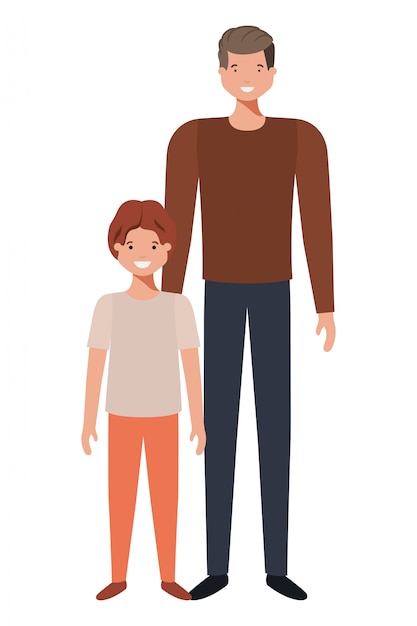 Father and son avatar character