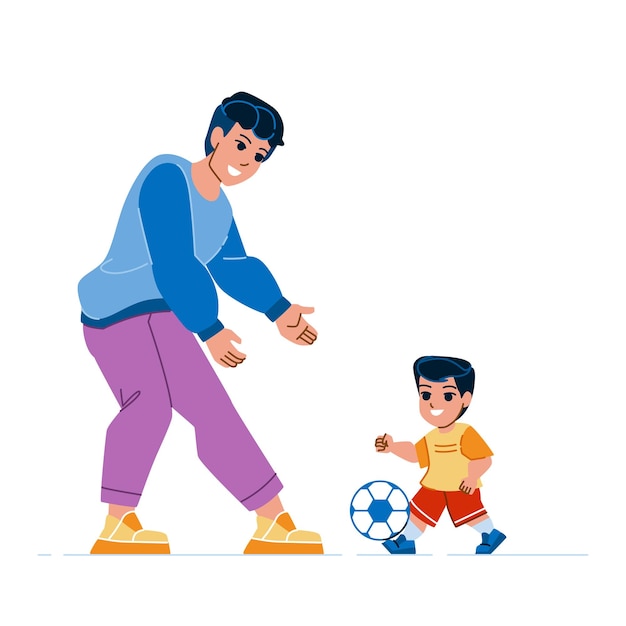 Father son ball vector