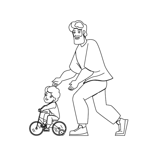 Father son bike vector