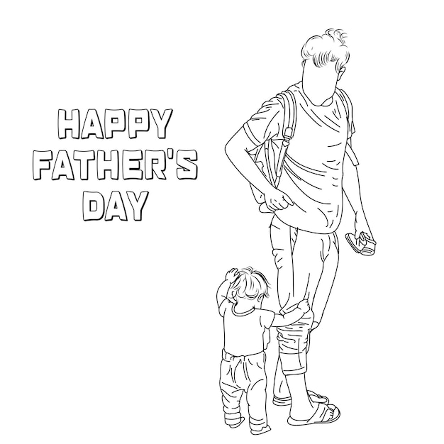 father and son line art Happy Father's Day