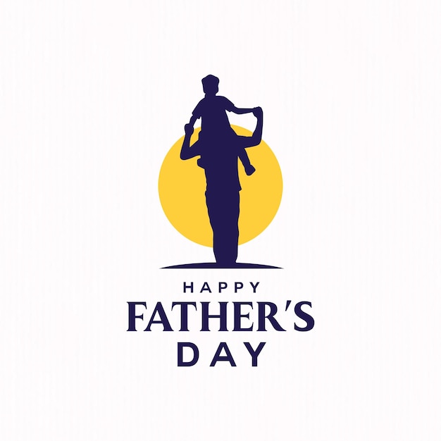 Father and son silhouette logo for happy fathers day