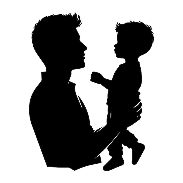 father and son vector icon illustration concept