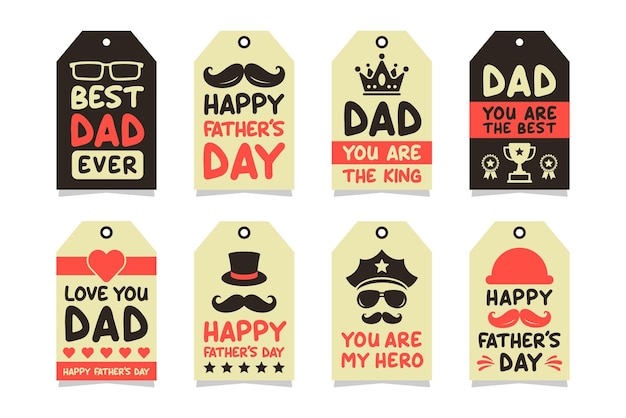 Fathers day badge label design collection