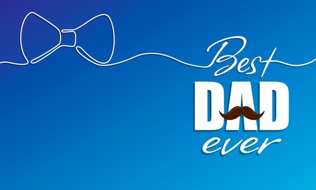 Vector fathers day handwritten text on a blue background with a tie vector illustration