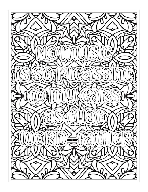 Fathers Day Quotes Coloring Page For KDP Interior