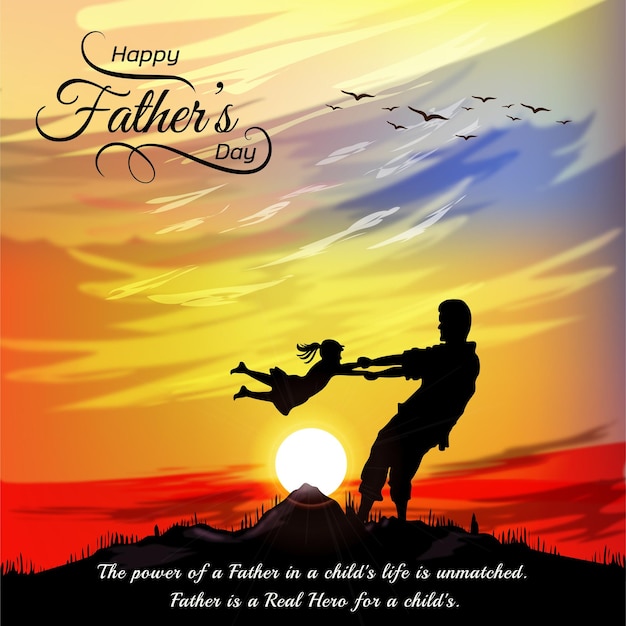 Fathers day social media Facebook banner post design template full vector EPS