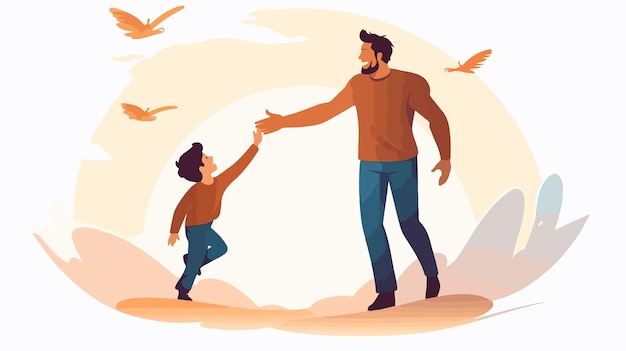 Fathers Day Vector Illustration of a Hand Shield