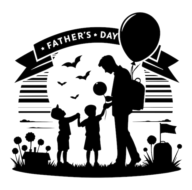 Vector fathers day vector silhouette