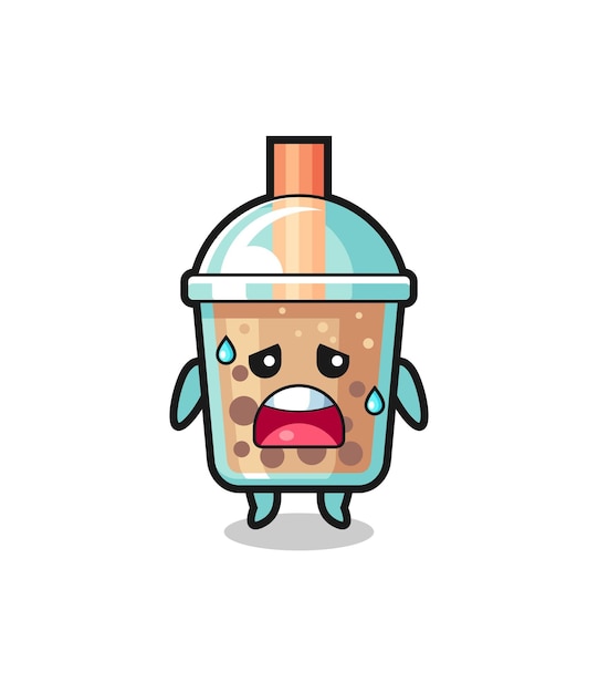 The fatigue cartoon of bubble tea  cute design